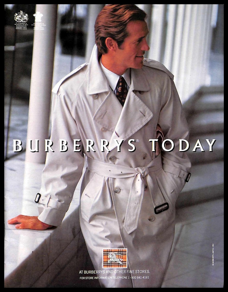 1993 Burberrys Vintage PRINT AD Trench Coat Men's Fashion | eBay