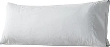 Long Body Pillow Cover 21x54 Inch Breathable Skin-Friendly Cotton Blend Grey