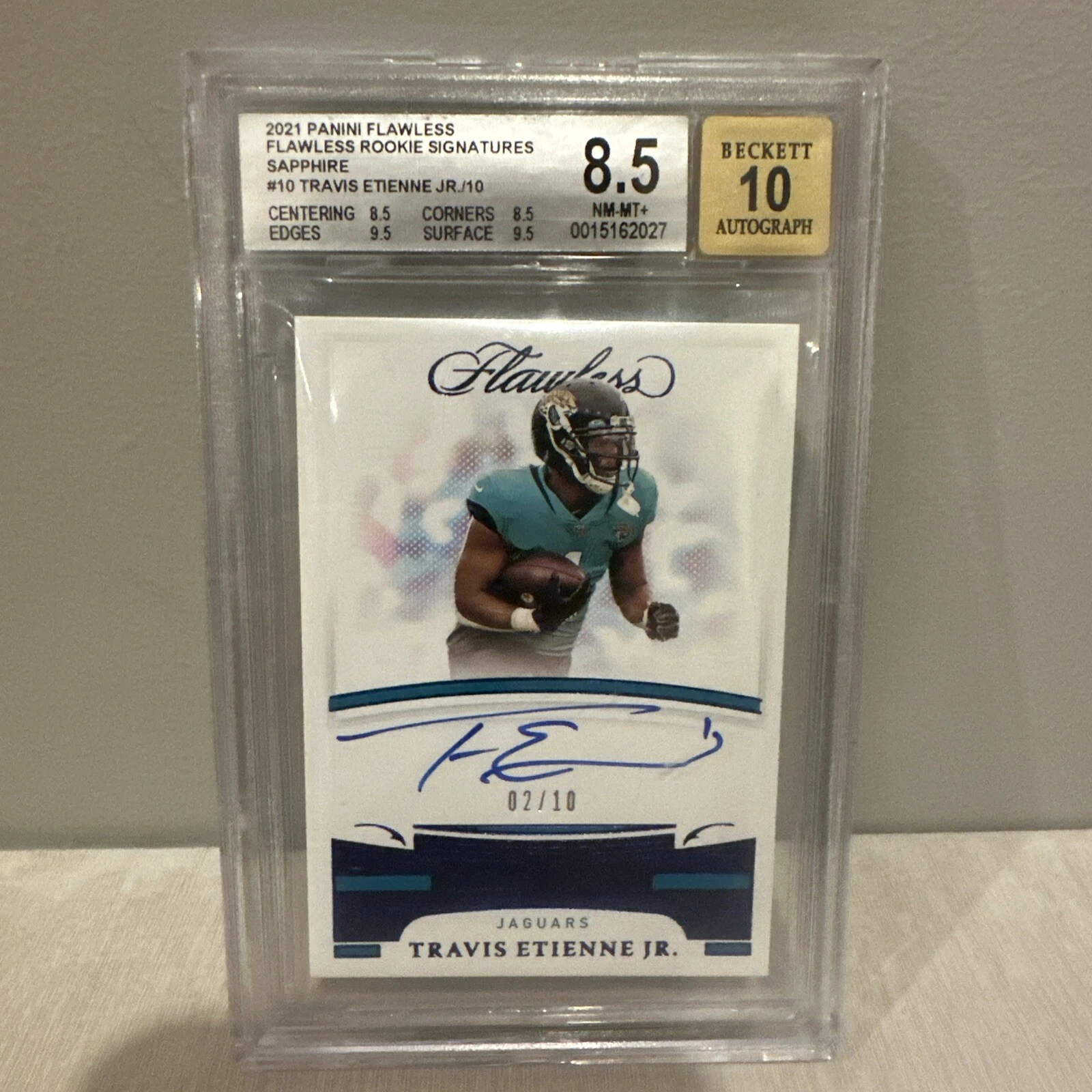 Travis Etienne Panini Flawless Flawless Rookie Signatures #FRSTET Sapphire