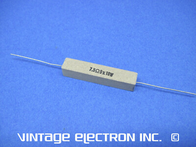 HAMILTON HALL Wire Wound Resistor: 7.5 Ohm 5% 10 Watt (NOS USA, HAFLER RW10-075)