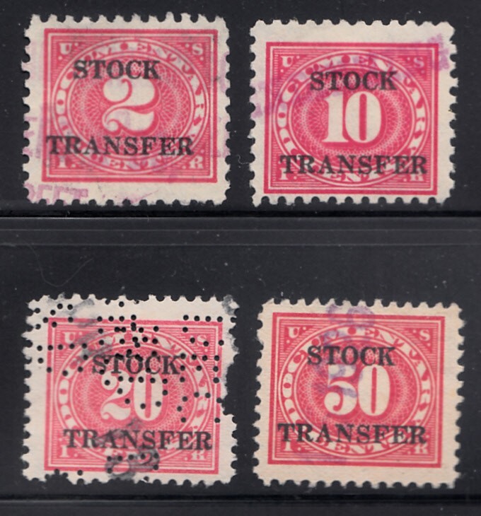 US SCOTT RD33 RD36 STOCK TRANSFER STAMPS 1928 USED H1505B eBay