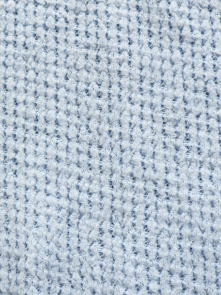 Baby Boy Blue Waffle Thermal Weave Trim Blanket Acrylic 36x50 - Image 3 of 4
