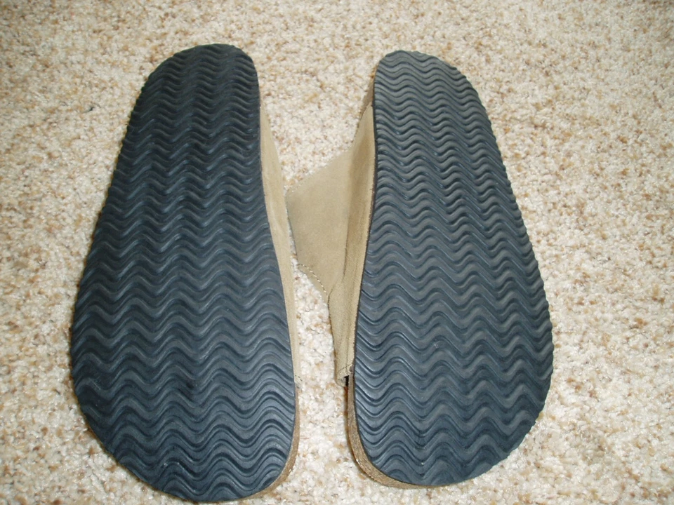 SANDALIAS GLORY descoloridas para mujer 8 hebillas deslizables de cuero de gamuza tostado con espuma viscoelástica $0 S/H Foto 3 de 4