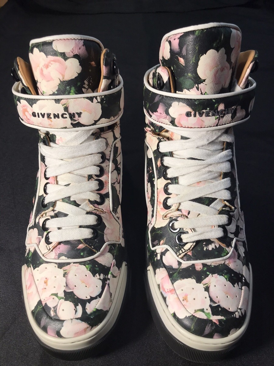 $1,175 GIVENCHY TYSON FLORAL HIGH TOPS SZ 41 US 8 SNEAKERS