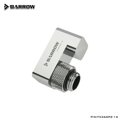 Barrow G1/4'' 360 Degree Rotary Offset Adapter 15mm Brass TX360PZ-15 , Silver