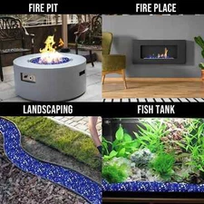 Skyflame High Luster 10lbs Fire Glass for Fire Pit Fireplace Landscaping 1/2"