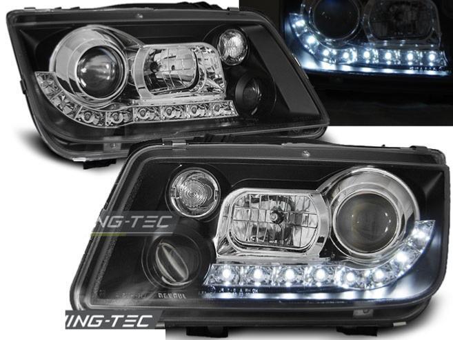 Paire de feux phares VW Bora 98-05 daylight led noir tuning avant