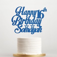 Personalised Birthday Cake Topper Any Age Name 15th 18th 21st 25th 30th