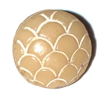 Vintage Diminiative Tan Glass Button Dragon Scale Tunnel Shank 3/8"