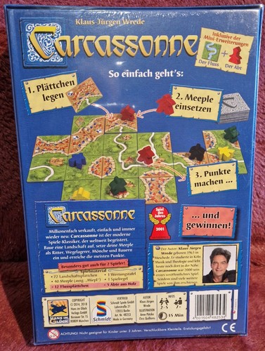 Carcassonne Basisspiel mit 2 Mini- Erweiterungen Der Fluss + Der Abt OVP TOP - Bild 4 von 5