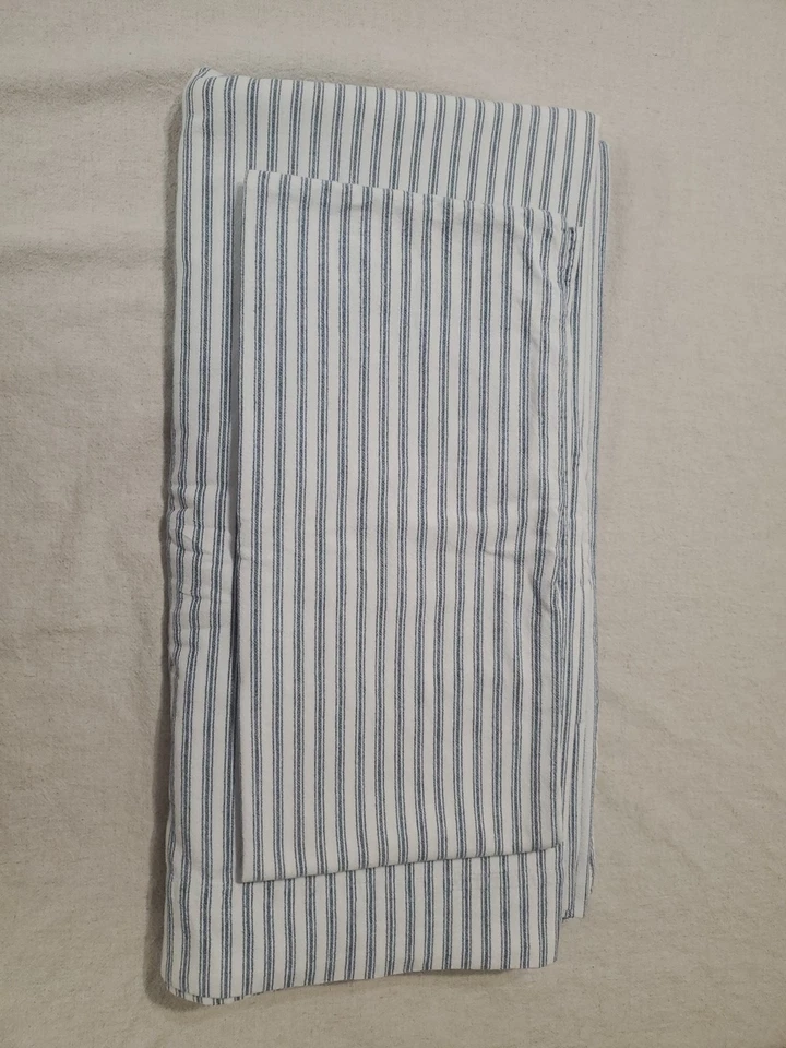 Sábana plana LL Bean King y 1 almohada farsa azul franela de algodón Portugal  Foto 3 de 4