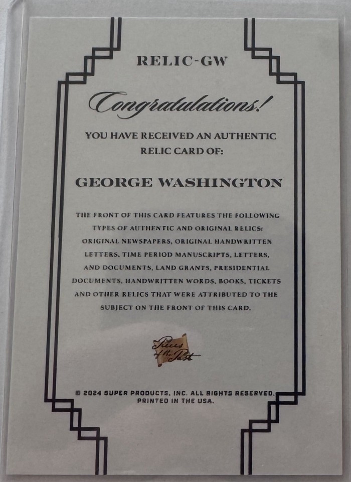 2023 Pieces Of The Past BOOKER T WASHINGTON Authentic HAND WRITTEN 2023 Pieces Of The Past BOOKER T WASHINGTON Authentic HAND WRITTEN