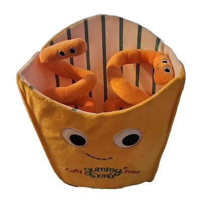 Yummy World Curly Fries 13  Plush Soft Toy - Includes Removable Fries And Holder