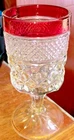 Vintage Anchor Hocking Wexford Ruby Flash - 6 Claret Wine Glasses