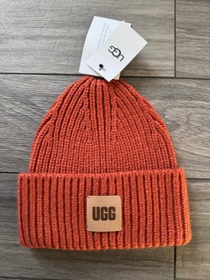 UGG CHUNKY RIBBED CUFFED KNIT BEANIE, PURPLE,IVORY,OLIVE,YELLOW,REDSTONE,NWT, OS