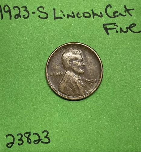 1923 S Lincoln Wheat Cent / Penny 1c Fine See Pictures