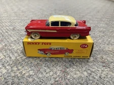 + Vintage Dinky Toys # 174 Red Hudson Hornet Sedan with Windows w/ Box