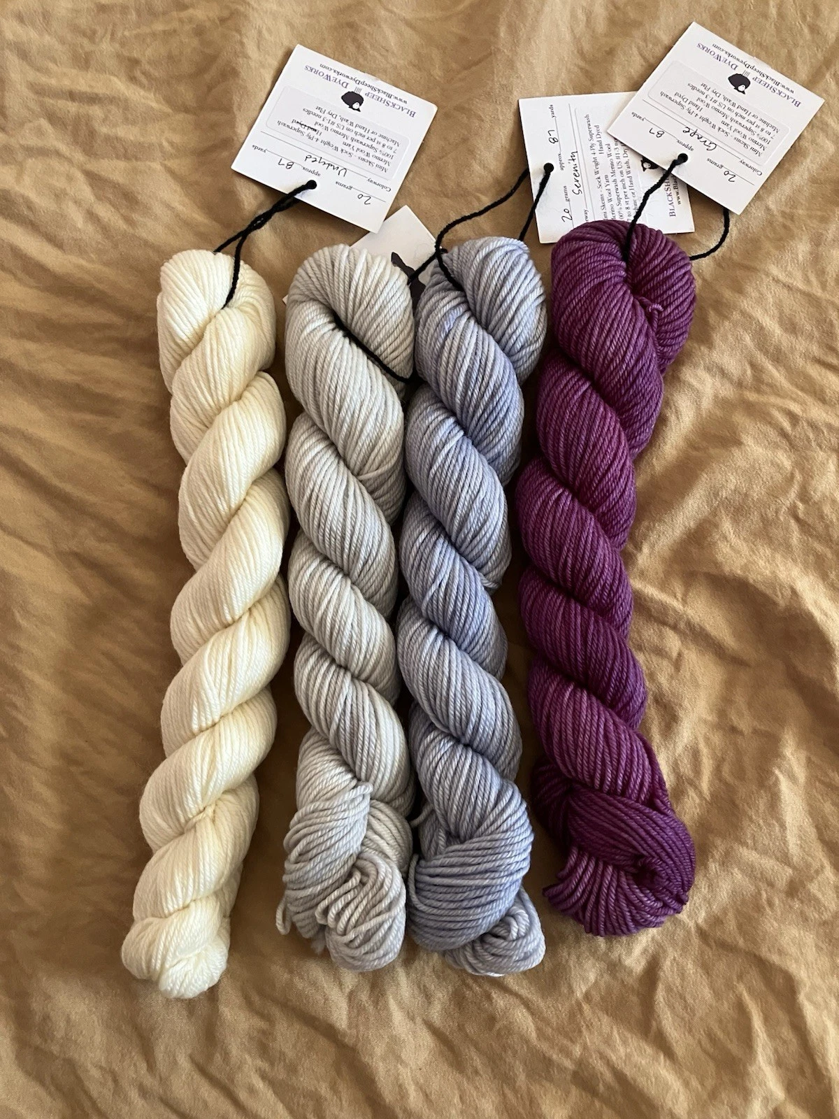 DESTASH: LOT 14 mini skeins BlackSheep DyeWorks Sock 4ply Superwash Merino Wool image 3