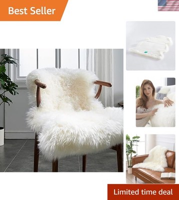 Genuine Rug Real Australia Natural Luxury Fluffy Lambskin Fur Area Rug Seat C...