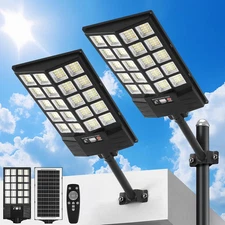 Solar Street Lights Outdoor, Waterproof Motion Sensor Flood Light with Remote, D