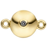 Magnet-SchließE 925 Silber Gold Vergoldet 2 Zirkonia Verschluss FüR