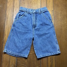 Vintage Faded Glory Carpenter Shorts Boys 7 Blue Denim Baggy Skater 90s Y2K