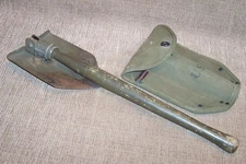 WWII Military Folding Trenching Shovel & 1944 Breslee Canvas Case Army Gear