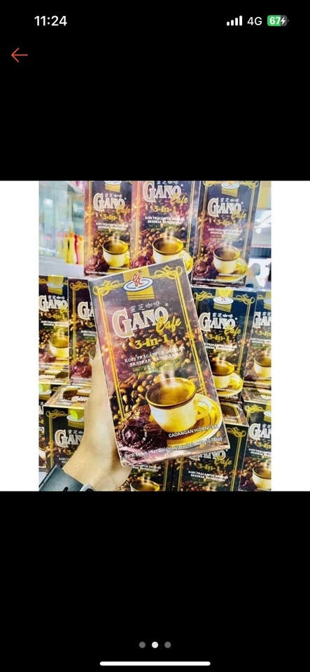 Gano Excel Cafe 3 in 1 Coffee Ganoderma extract [1 x 20 sachets] - Image 2 of 2