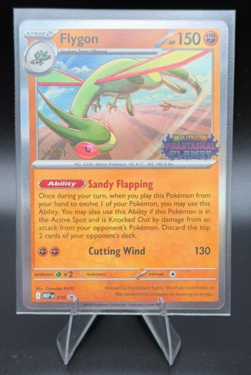 Pokémon TCG Flygon STAFF Promo 016 ME02 Phantasmal Flames Prerelease