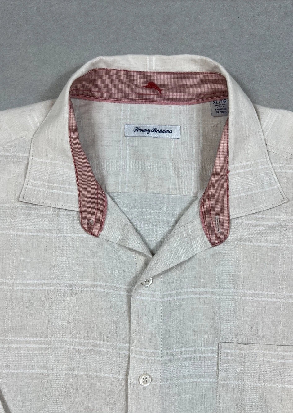 Men's TOMMY BAHAMA L/S Shirt Linen/Polyester Cream Chest Pocket Size XL/TG
Opens in a new window or