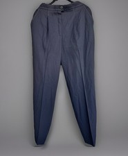 Escada Margaretha Ley Pure Wool Pleated Black Pants White Stitching Pockets 12