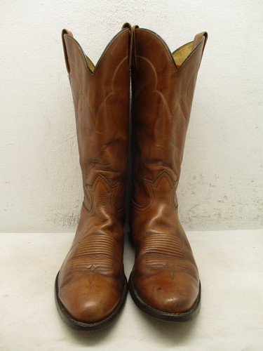 Vintage Tony Lama Brown Leather Cowboy Boots Mens Size 11.5 B Style 5084 - Picture 2 of 14