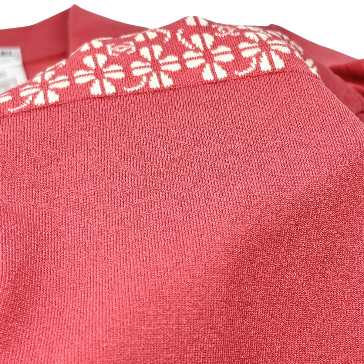 CHANEL Vintage 01P CC Logo Knit Polo Top #38 Pink Button Short