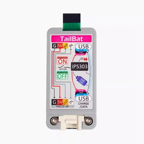 M5Stack ATOM TailBat Mobile power supply 190mAh lithium with indicator light