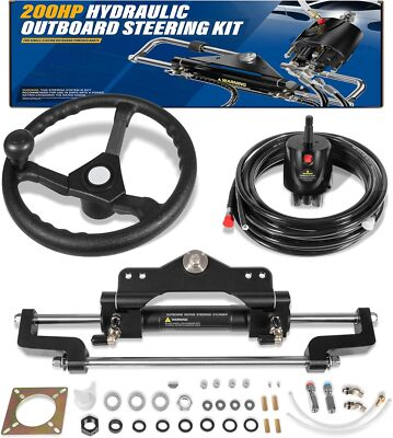 #ad 200HP Hydraulic Outboard Steering Kit Boat Marine System for Single Station $418.99