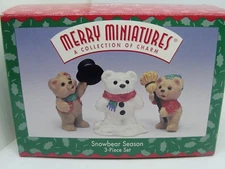 1997 SNOWBEAR SEASON, 3-PIECE SET, HALLMARK KEEPSAKE ORNAMENT 