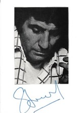 Gilbert Becaud Autogramm signed 10x15 cm Karteikarte mit Magazinbild