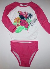 baby Gap NWT Girl's 12 18 24 Mo. 2T 4T 2 Pc. Rash Guard Toucan Swimsuit UPF 40