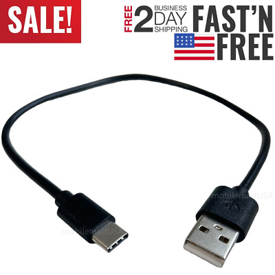 Short USB Type-C to USB Fast Data Charger Cable High Speed Data 3X Travel Cord