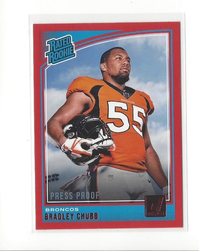 2018 Donruss Press Proof Red #319 Bradley Chubb RR RC Rookie Broncos