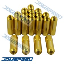 20 Gold Jdmspeed M12x1.5 60mm Extended Forged Aluminum Tuner Racing Lug Nut Set