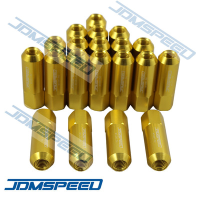 20 GOLD JDMSPEED M12X1.5 60MM EXTENDED FORGED ALUMINUM TUNER RACING LUG NUT SET