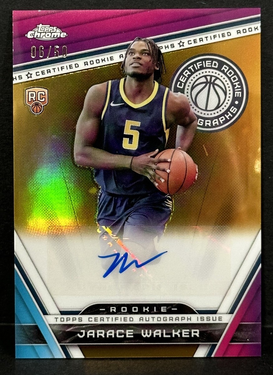 2024 Topps Chrome Basketball RC Jarace Walker Certified Auto Gold