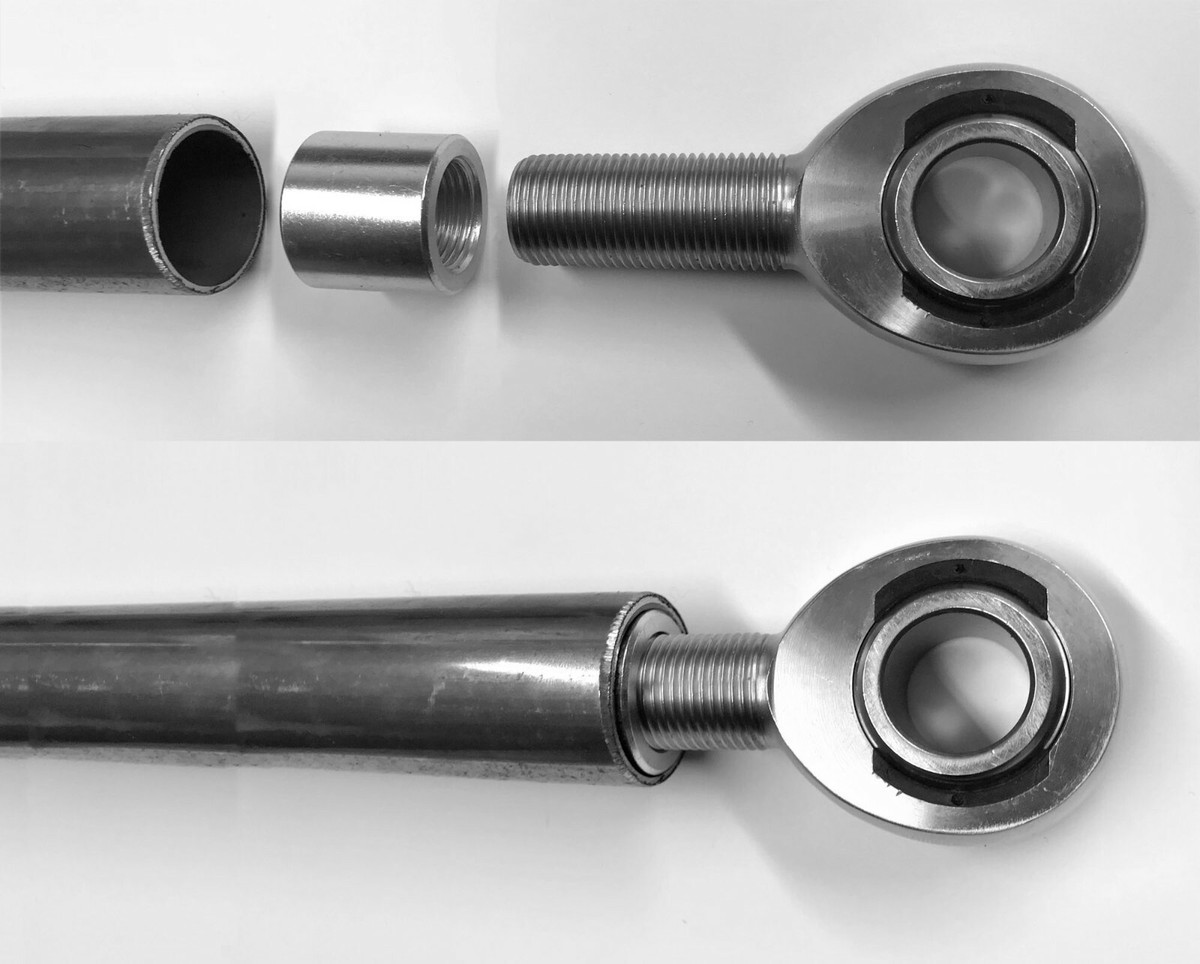 7/16" UNF Left-Hand Threaded Insert Tube Adaptor - 3/4" OD, Female For Rod End Joints