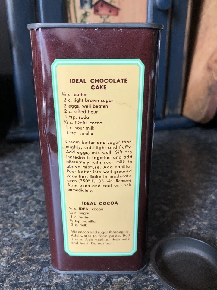 VINTAGE WILBUR CHOCOLATE CO LITITZ,PA IDEAL DUTCH PROCESS COCOA 16 oz TIN NO 400 - Image 3 of 4