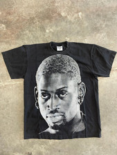 VTG 90S BOOTLEG TEES DENNIS RODMAN BADBOY BLACK SZ LARGE MENS GRAPHIC T-SHIRT