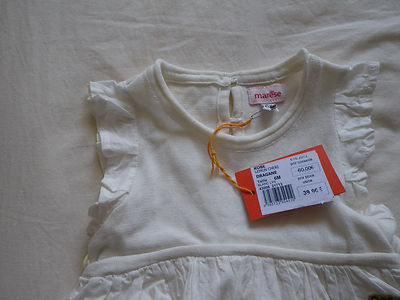 Robe + Culotte Fille MARESE - 6 Mois - Blanc, Beige, Jaune, Rose, Violet - NEUF Avec étiquettes