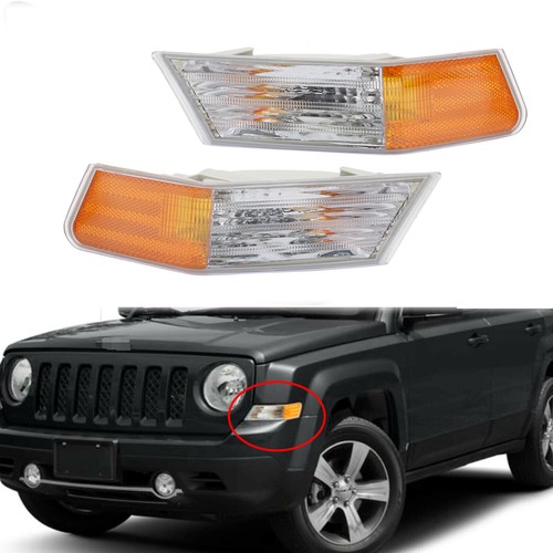 Turn Signal Directional Lamp Front Set Parking Light Pair for 07-17 Jeep Patriot - Foto 2 di 7