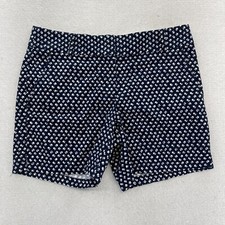 LOFT Outlet 6" Short Women's 4 Navy Blue Floral Print 100 Cotton Low Rise NWT