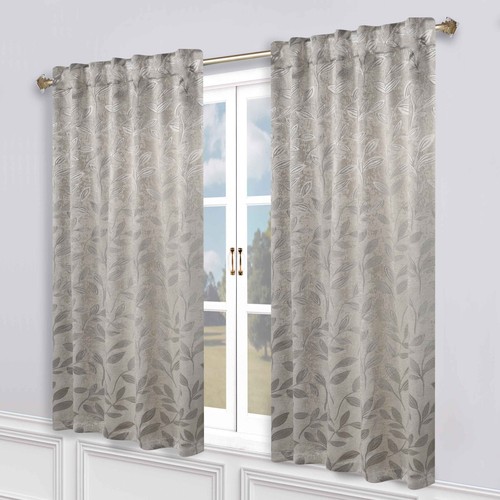 Leaves Washable Room Darkening 52" Back Tabs Blackout Curtains, Set of 2 - Picture 85 of 156
